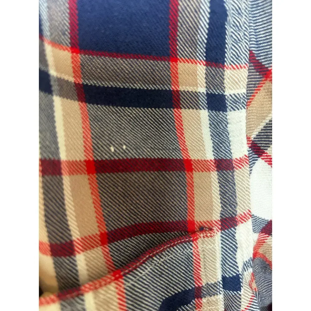J. Crew Size XSmall Flannel 100% Cotton Button Down Blue Red